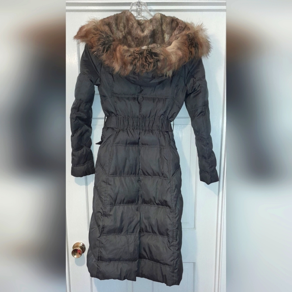 Moda International Victoria's Secret long down puffer hooded coat jacket  sz XS